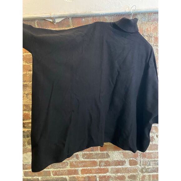 ANNE KLEIN • NWT • Black Oversized Batwing Turtleneck Sweater Fitted Multi Butto - Picture 11 of 12